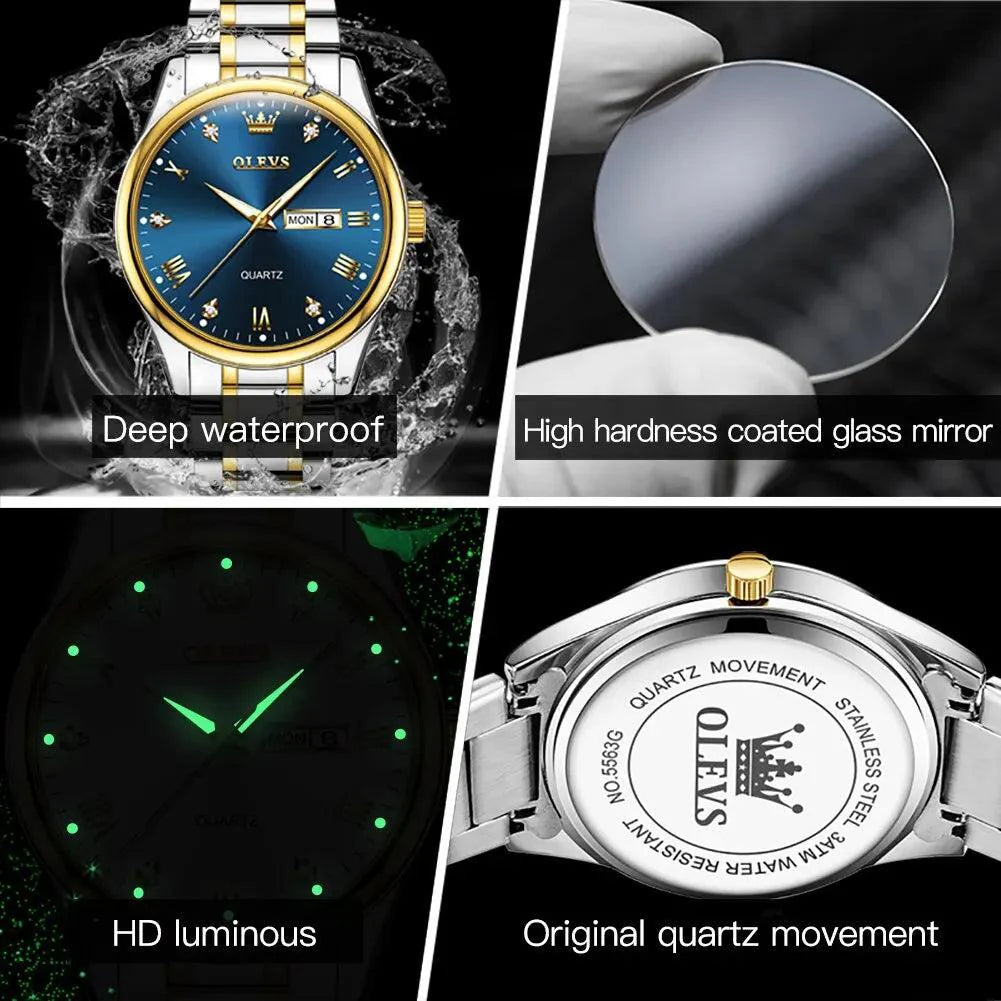 OLEVS 5563 Men's Stainless Steel Quartz Watch