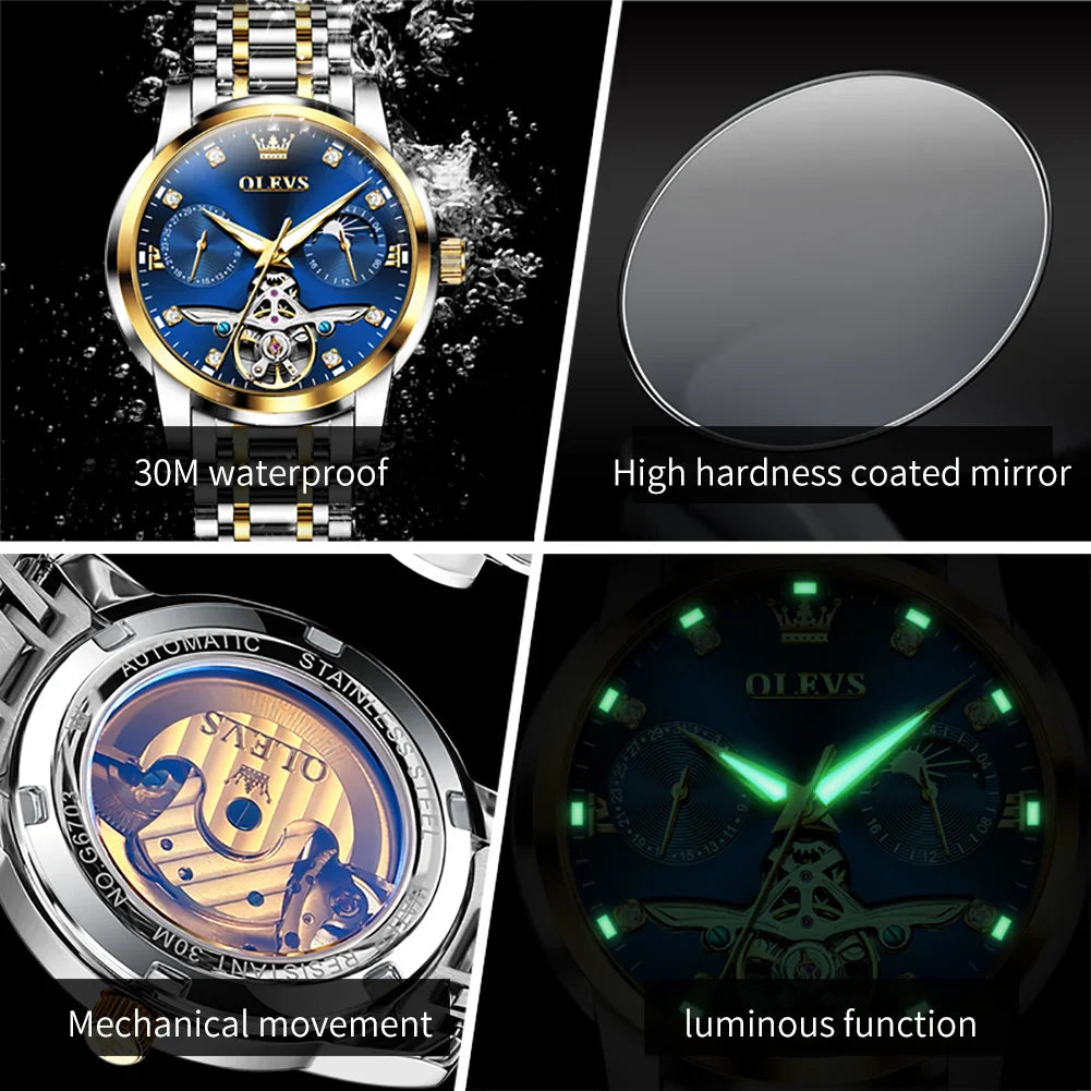 OLEVS 6703 Original Automatic Mechanical Moonphase Watch