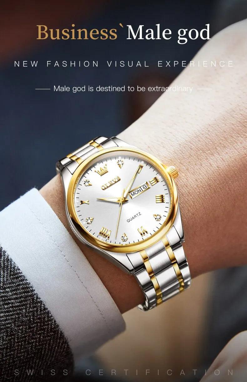 OLEVS 5563 Men's Stainless Steel Quartz Watch