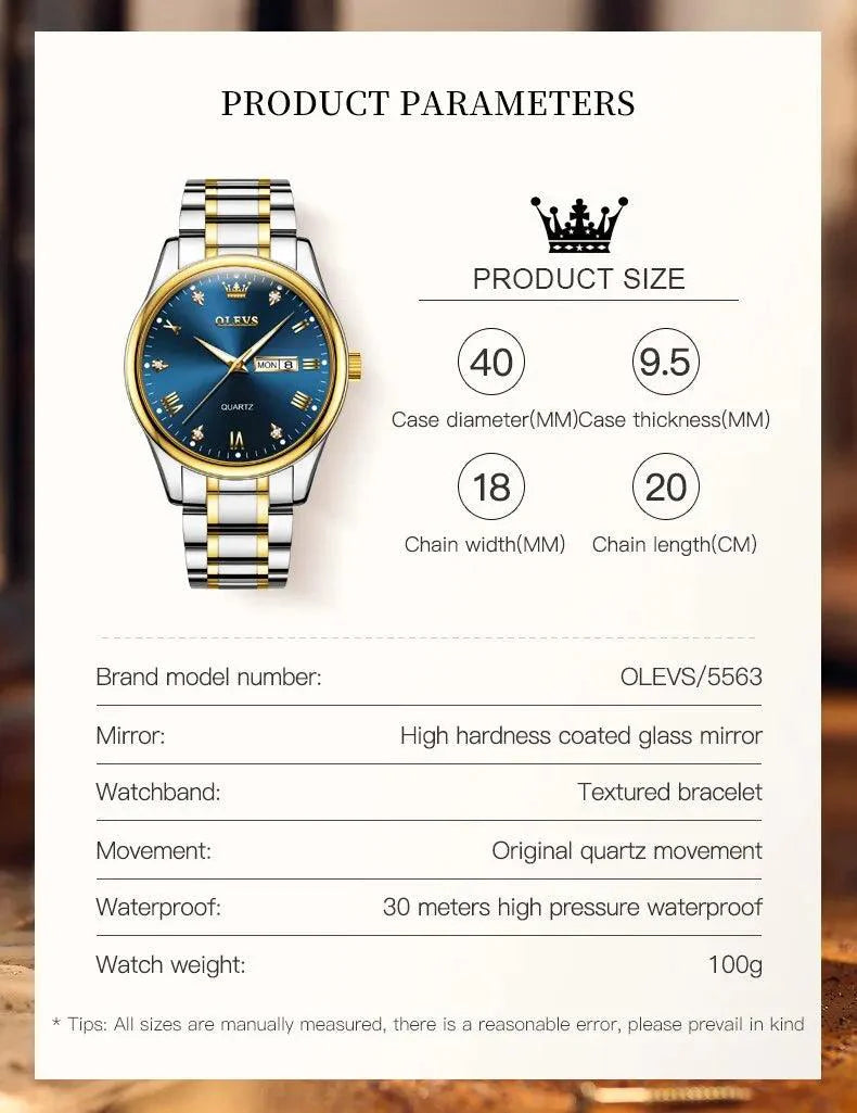 OLEVS 5563 Men's Stainless Steel Quartz Watch